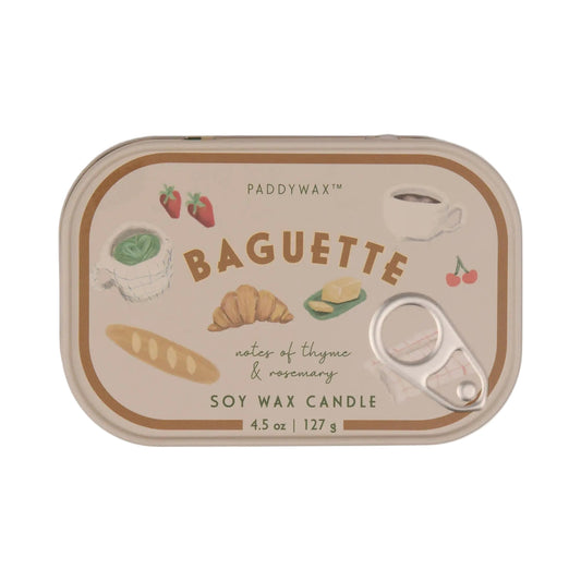 Bistro 4.5oz/127G French Baguette Printed Tin Candle - Rosemary Thyme
