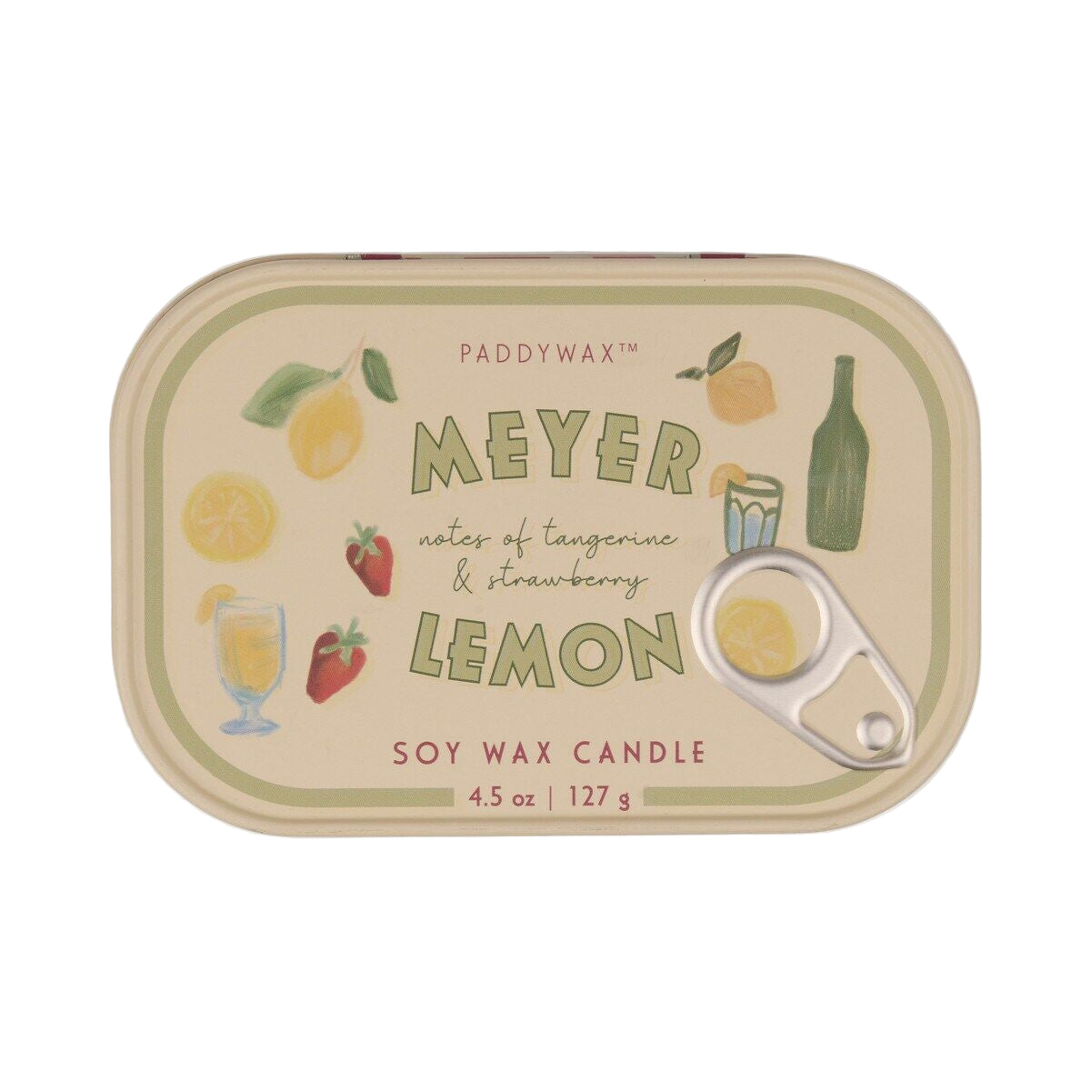 Bistro 4.5oz/127G Lemon Printed Tin Candle - Meyer Lemon
