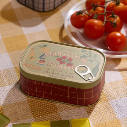 Bistro 4.5oz/127G Tomato Printed Tin Candle - Heirloom Tomato