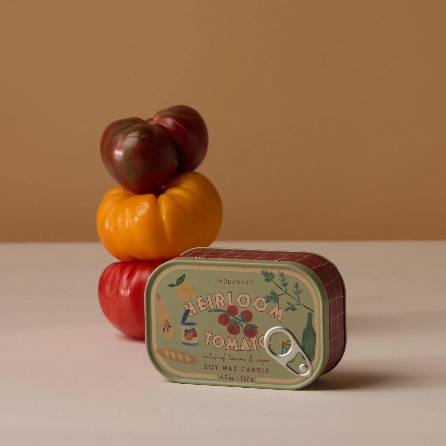 Bistro 4.5oz/127G Tomato Printed Tin Candle - Heirloom Tomato