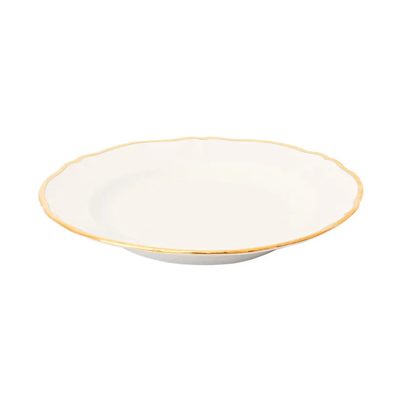 Rnd Platter Cm.32,5 Ivory Golden Rim