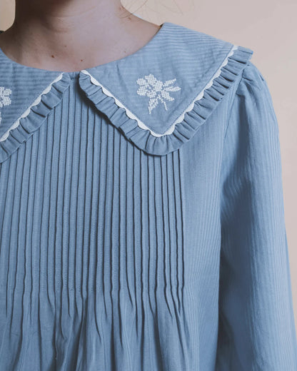 Blouse Uni Brodee Plissee