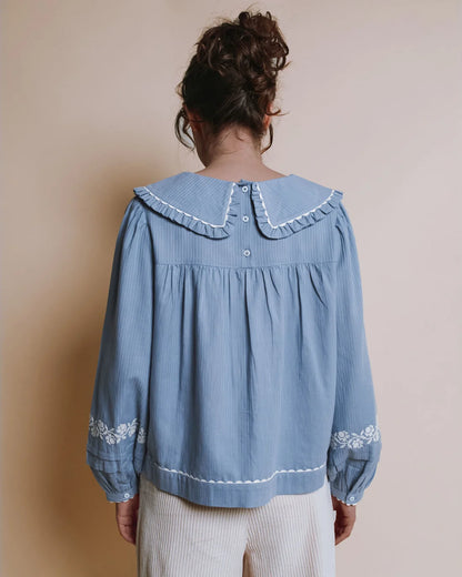 Blouse Uni Brodee Plissee
