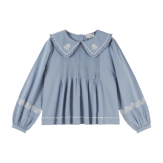 Blouse Uni Brodee Plissee