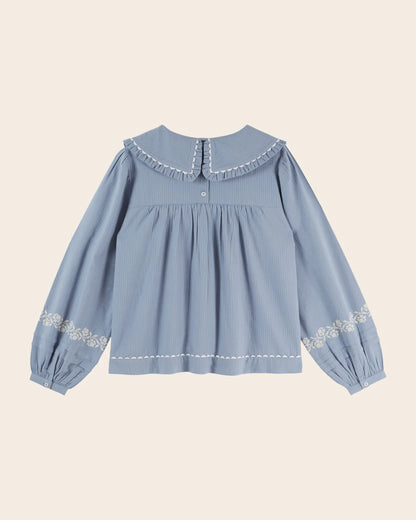 Blouse Uni Brodee Plissee