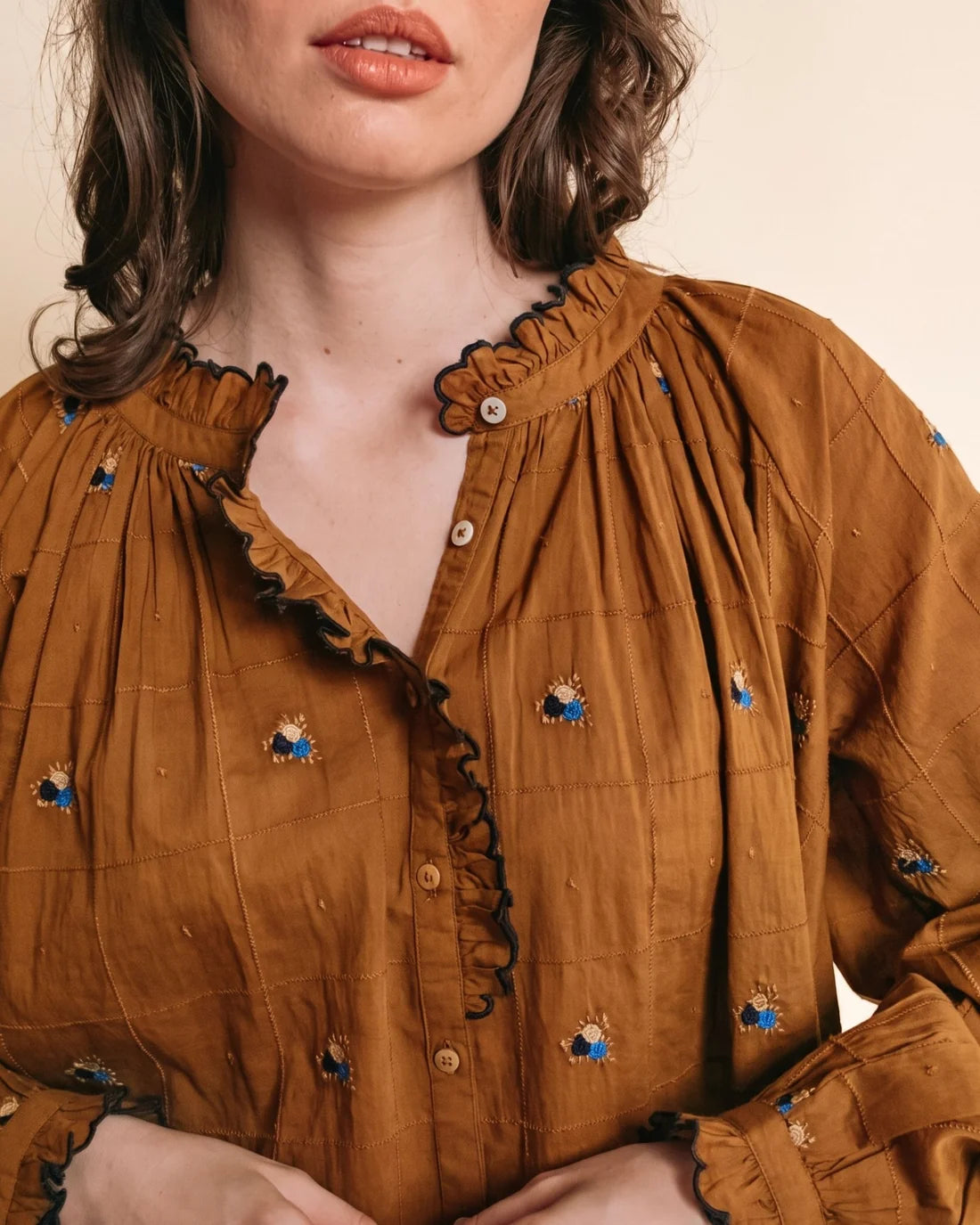 Blouse Vintage Broderie Main