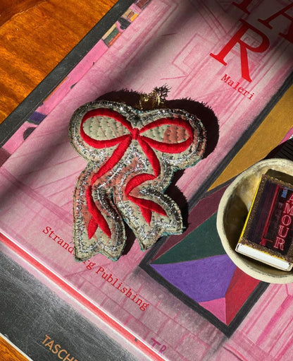 Christmas Kantha Bow Ornament