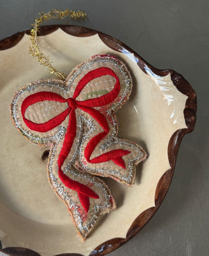 Christmas Kantha Bow Ornament