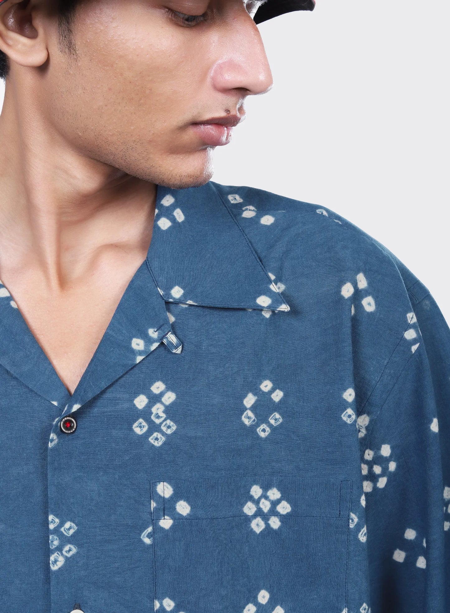 Boxy Oversized Vintage Camp Collar Shirt