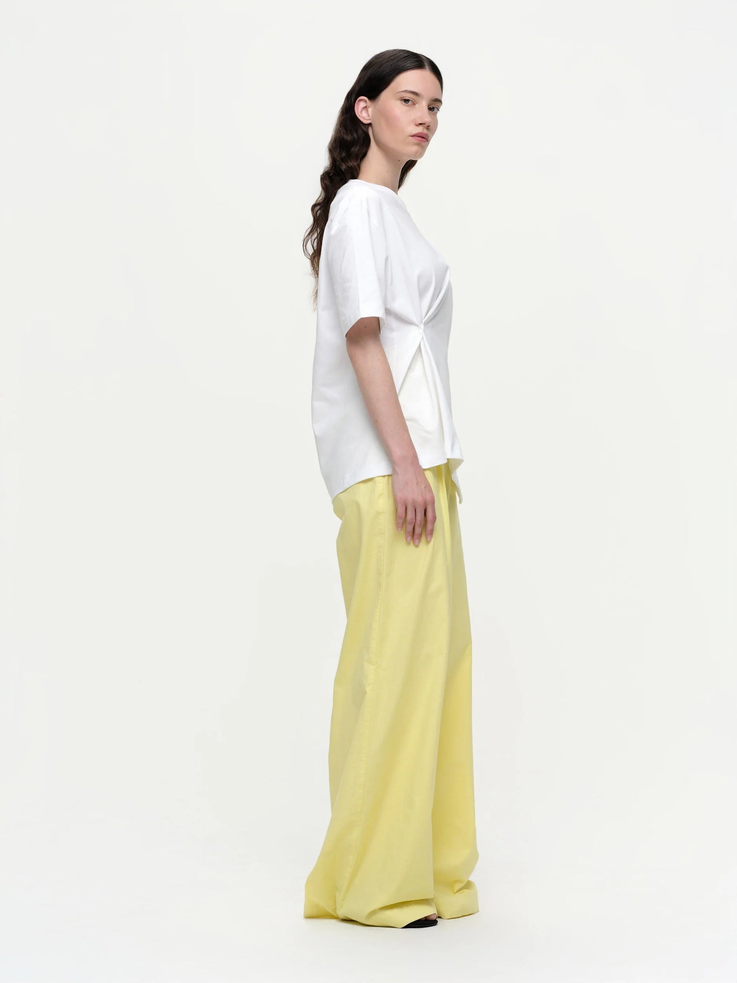 Button Front Gathered Tee