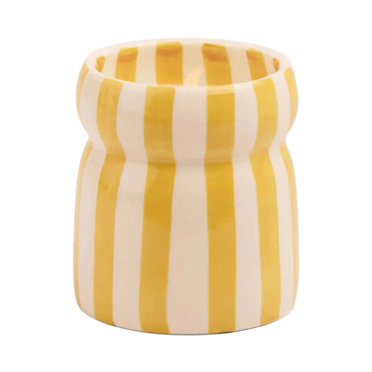 Cabana 6.5oz/184g Ochre Striped Ceramic Candle - Gold Coast