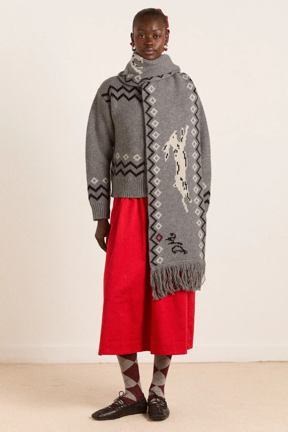 Cecily Scarf - Bunny Intarsia