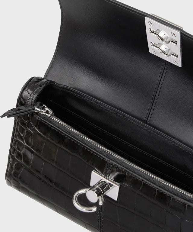 Cafune Stance Wallet Black(Croc)