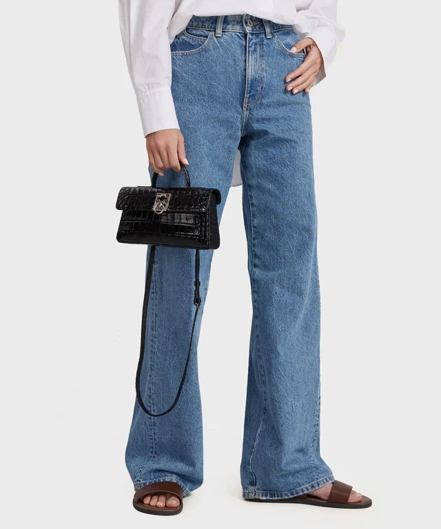 Cafune Stance Wallet Black(Croc)