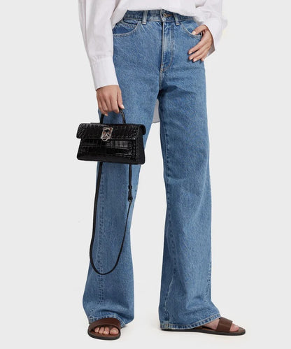 Cafune Stance Wallet Black(Croc)