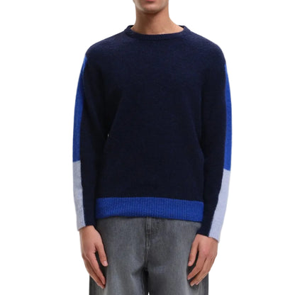 Fluffy Alpaca Mix Colour Block Crew