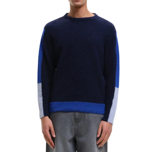 Fluffy Alpaca Mix Colour Block Crew