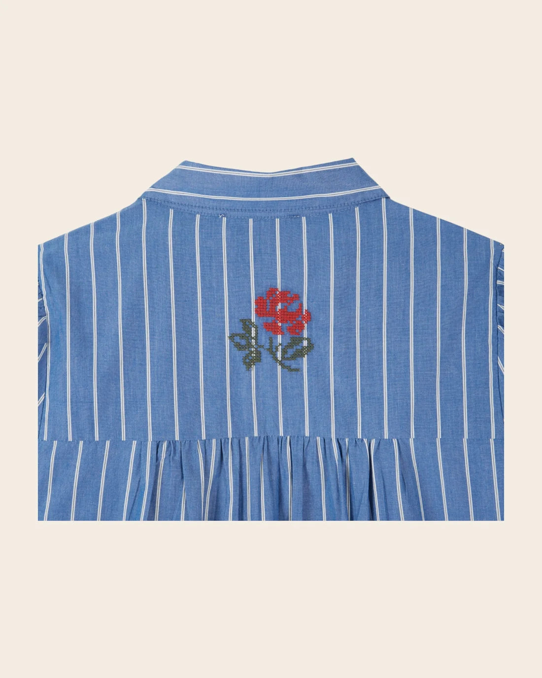 Chemise Rayee Avec Broderie