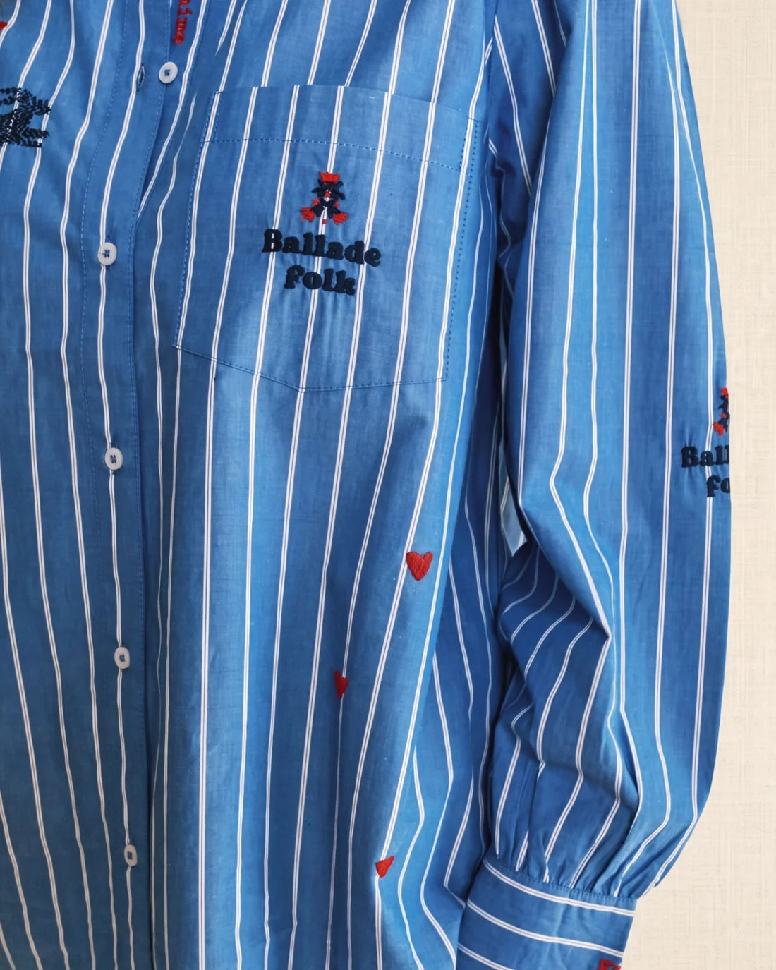 Chemise Rayee Avec Broderie