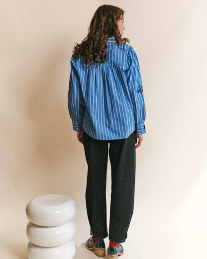 Chemise Rayee Avec Broderie