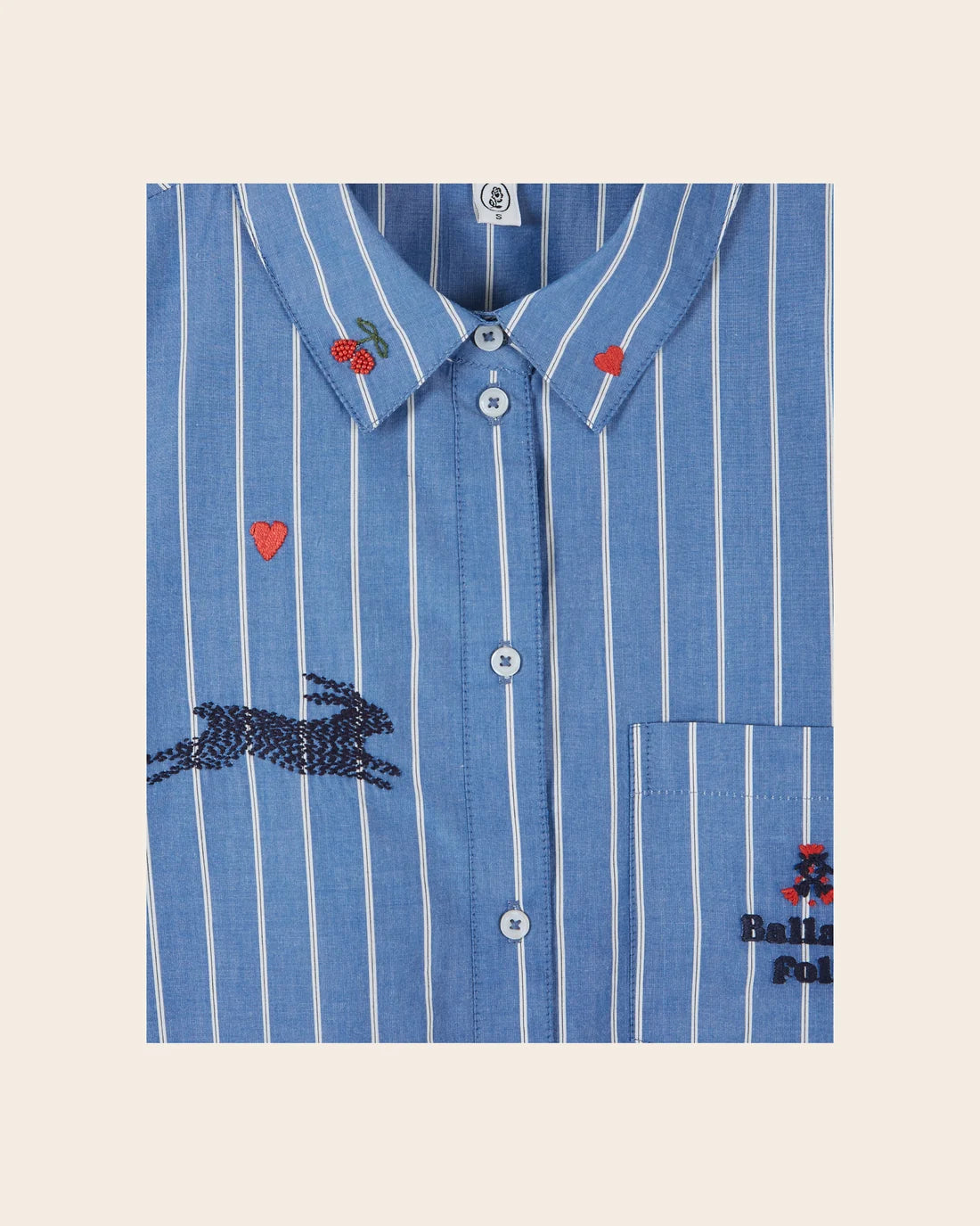 Chemise Rayee Avec Broderie