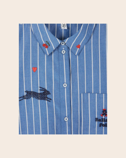 Chemise Rayee Avec Broderie