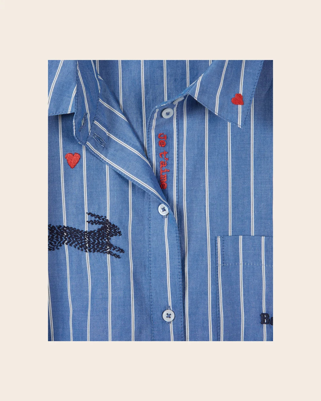 Chemise Rayee Avec Broderie