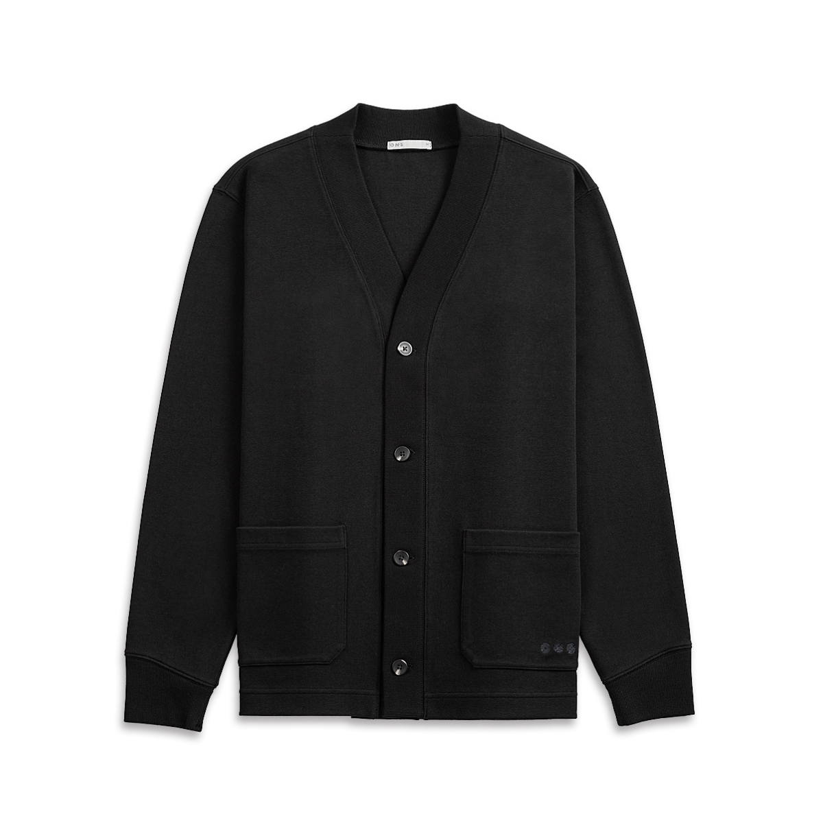 Byron Pique Cardigan Black