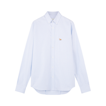 Button Down Classic Oxford Shirt With Baby fox patch Light Blue Stripes (men)