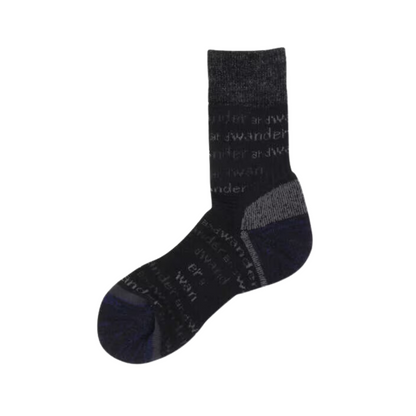 And Wander Wool Socks Black (women)