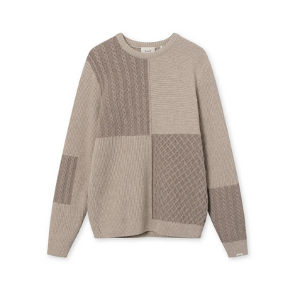 Walnut Patchwork Knit Khaki