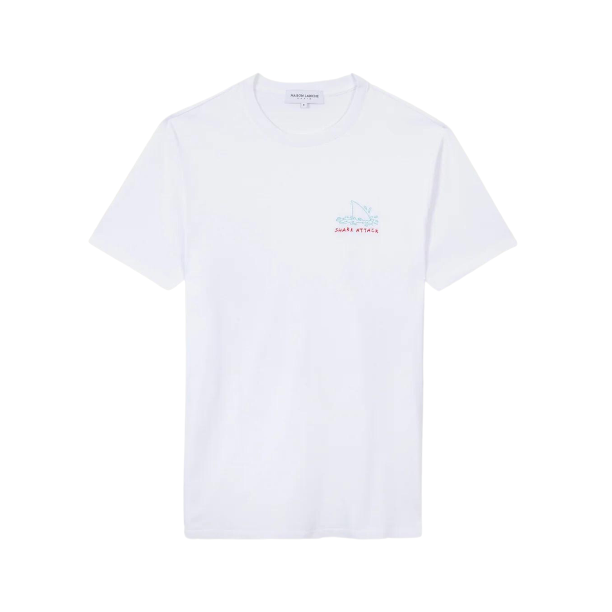 Maison Labiche | t-shirts for men - Popin Jaws Shark Attack | White | kapok