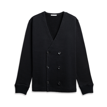 Jesup Double-Breasted Terry Jacket Black