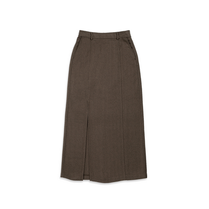 Herringbone Pencil Skirt Herringbone DK Coffee