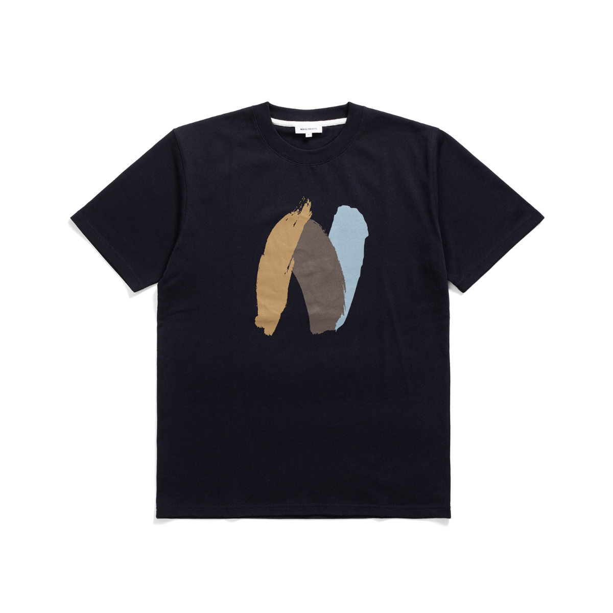 Johannes Organic Heavy Jersey Brush N Logo T-shirt Dark Navy