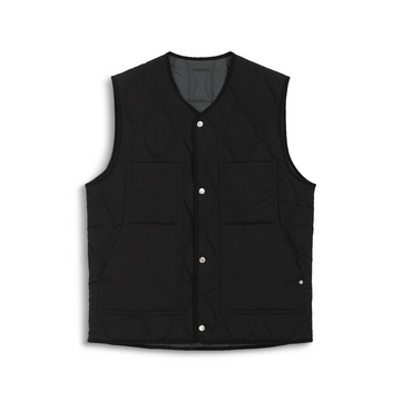 Peter Waxed Nylon Insulated Vest Black