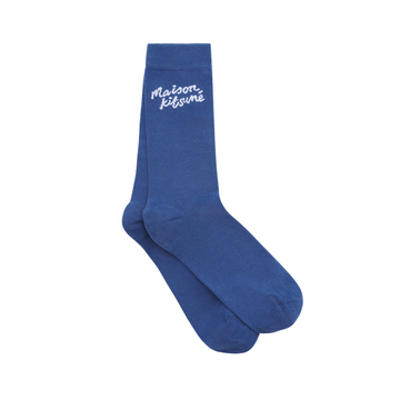 Maison Kitsune Handwritting Socks Storm Blue