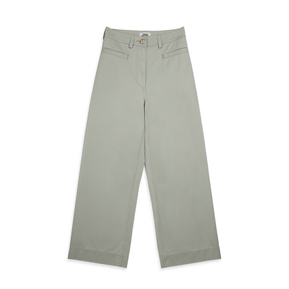 Cotton Wide Leg Pants Flint Grey