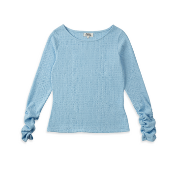 Crunched Sleeve Top Little Boy Blue