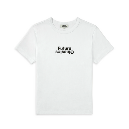 FC Logo Tee Pure White/Black Print