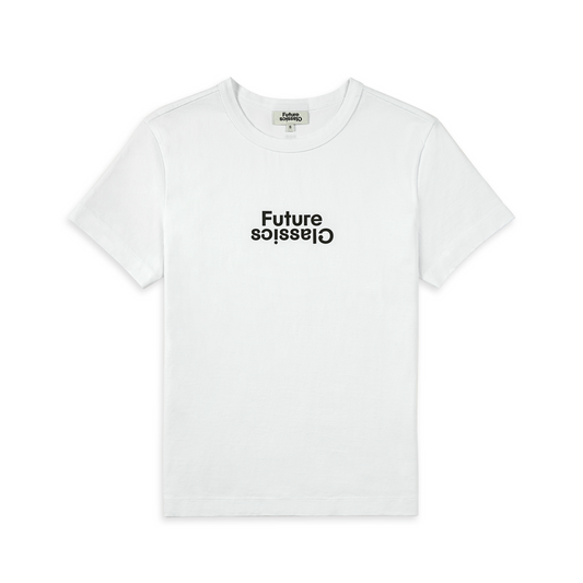 FC Logo Tee Pure White/Black Print
