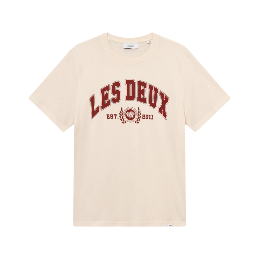 University T-Shirt Light Ivory/Burnt Red