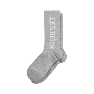 Les Deux Vertigo 2-Pack Rib Socks  Light Grey Melange/White