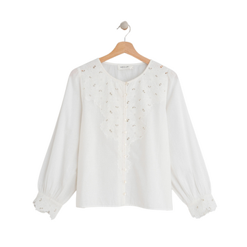 Embroidered Cutout Shirt Blanco