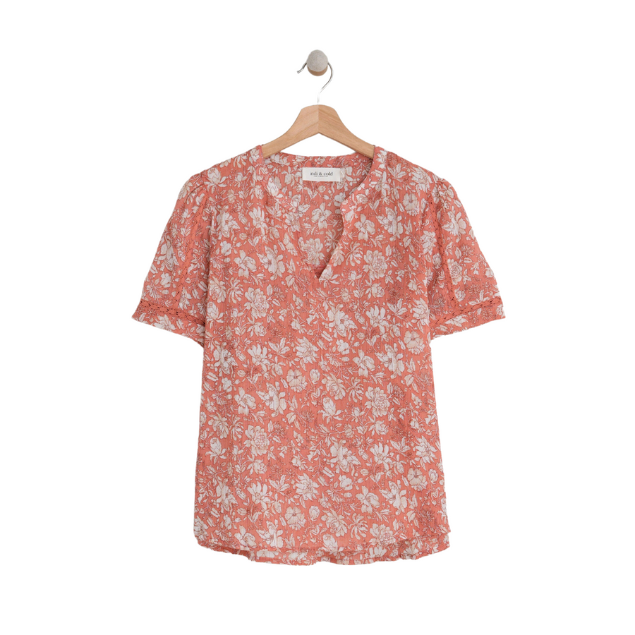 Detailed Sleeve Shirt Rosa Acido