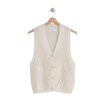 Ribbed Knitted Vest Crudo
