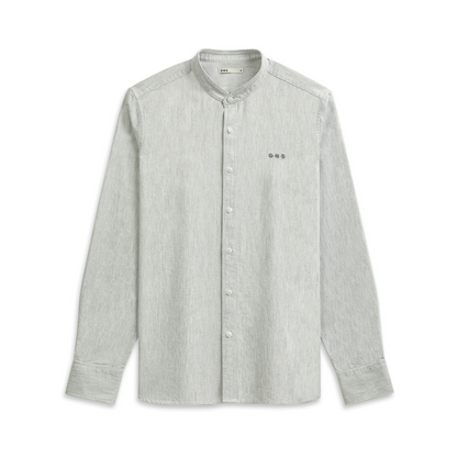 Aleks Heather Oxford Shirt Lt Grey Heather