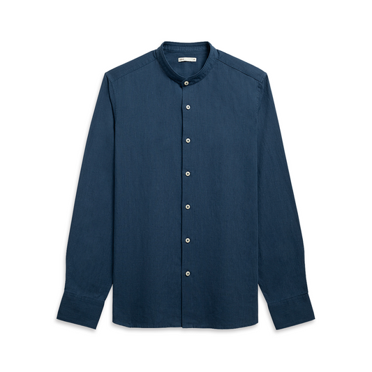 Aleks Cotton Linen Shirt Dk Denim
