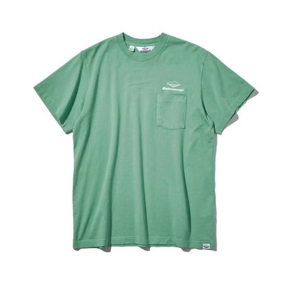 Team S/S Pocket Tee-Mist Green x White