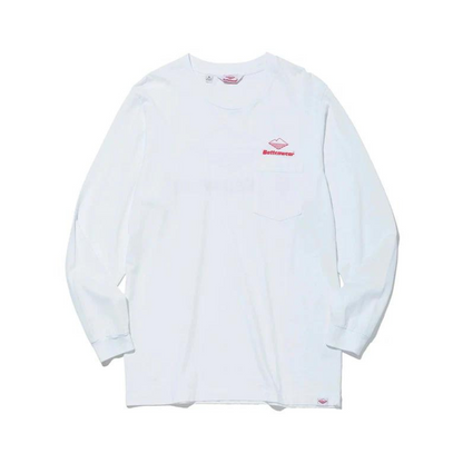 Team L/S Pocket Tee White x Red